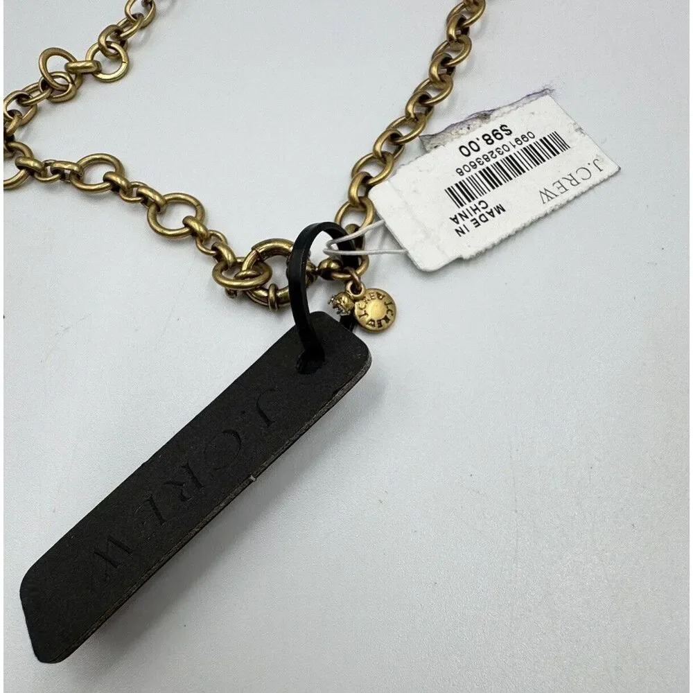 J.Crew Gold Tone Blue Purple Red Oval Rhinestone Statement Necklace New With Tag - Picture 7 of 9